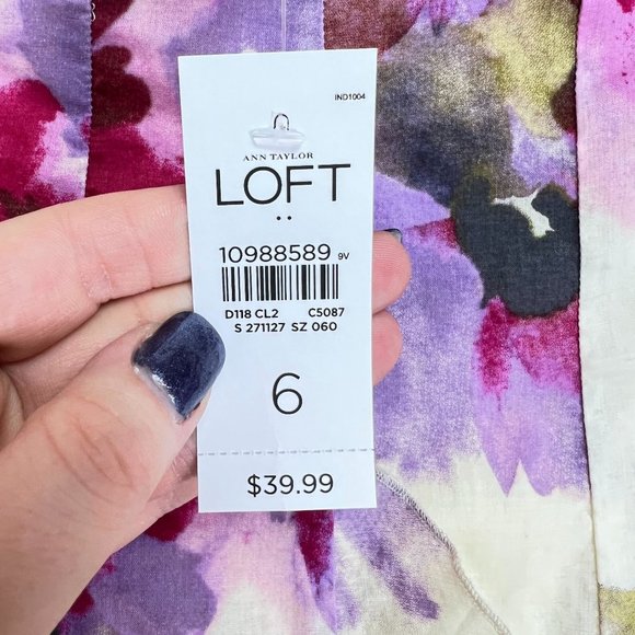 NWT Ann Taylor Loft SZ 6 Floral Mini Pleated Ruffle Skirt - Picture 4 of 5